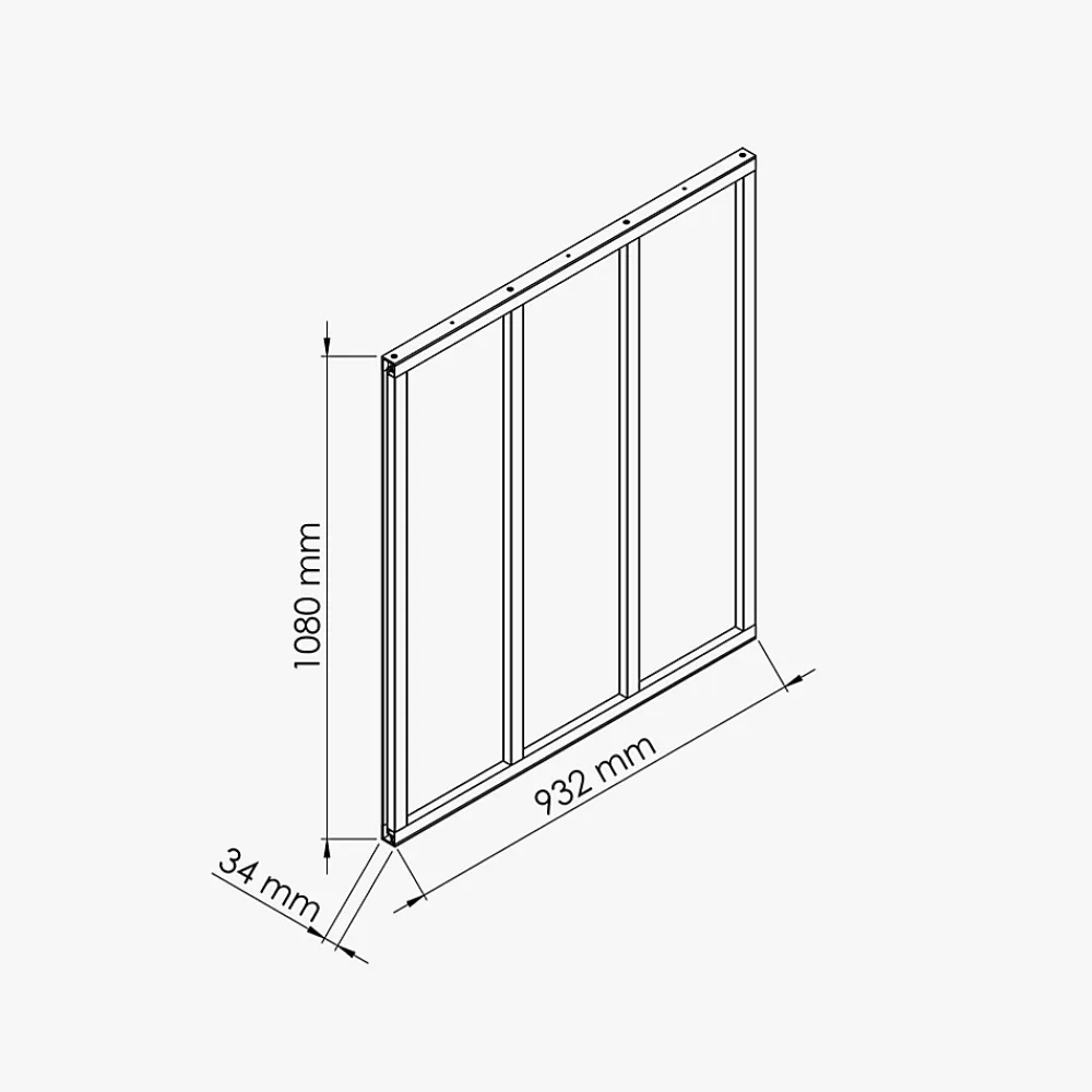 Mon Marché Déco Verrière 3 Carreaux - En Kit - Blanc - Verre Dépoli- Verrière