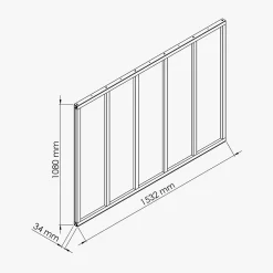 Mon Marché Déco Verrière<Verrière 5 Carreaux - En Kit - Blanc