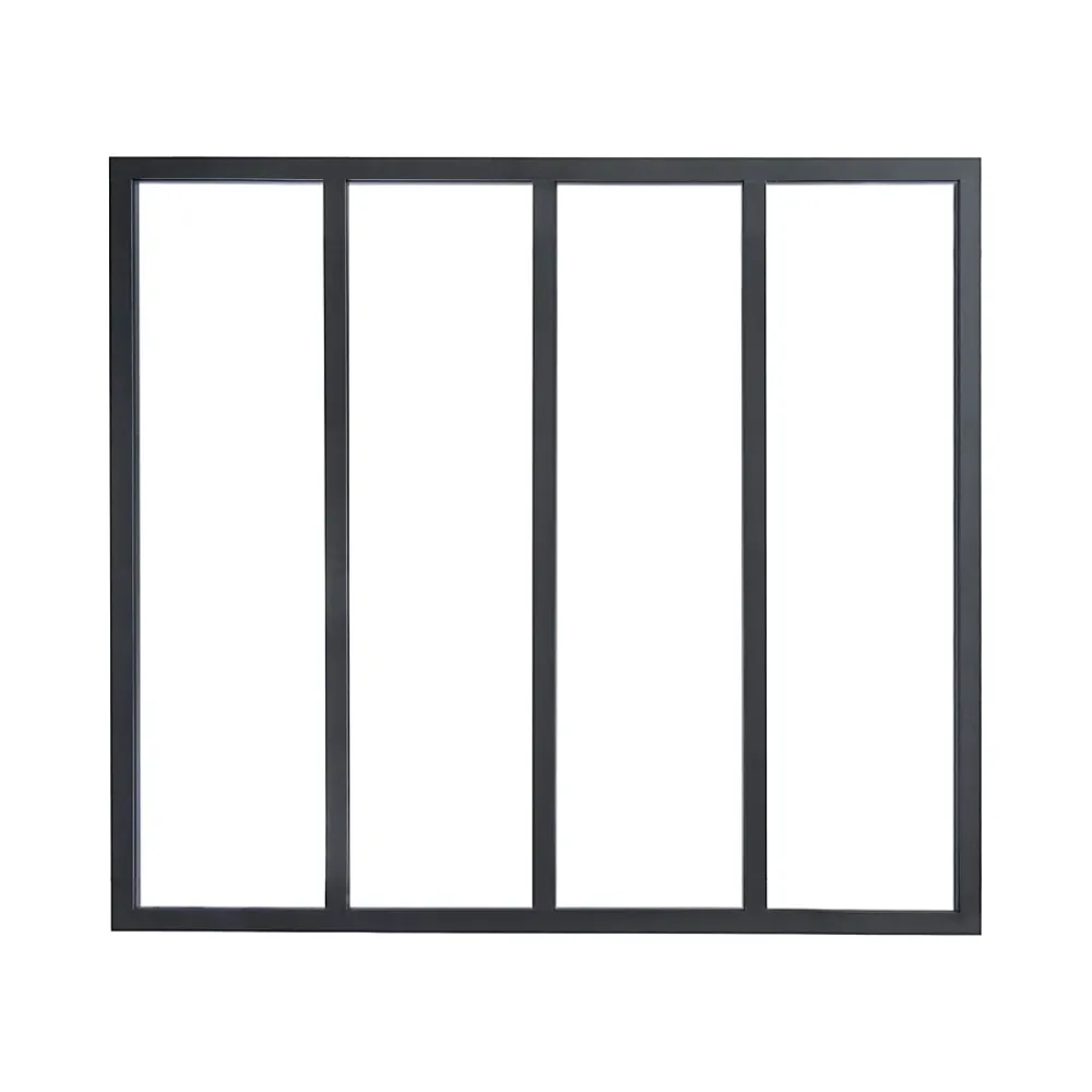 Verrière 4 carreaux opaques, coloris noir mat H108 x l.123cm- Verrière