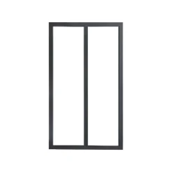 Verrière 2 carreaux transparents, coloris noir mat H108 x l.63 cm- Verrière