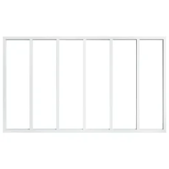 Verrière 6 carreaux transparents, coloris blanc H108 x l.183cm- Verrière