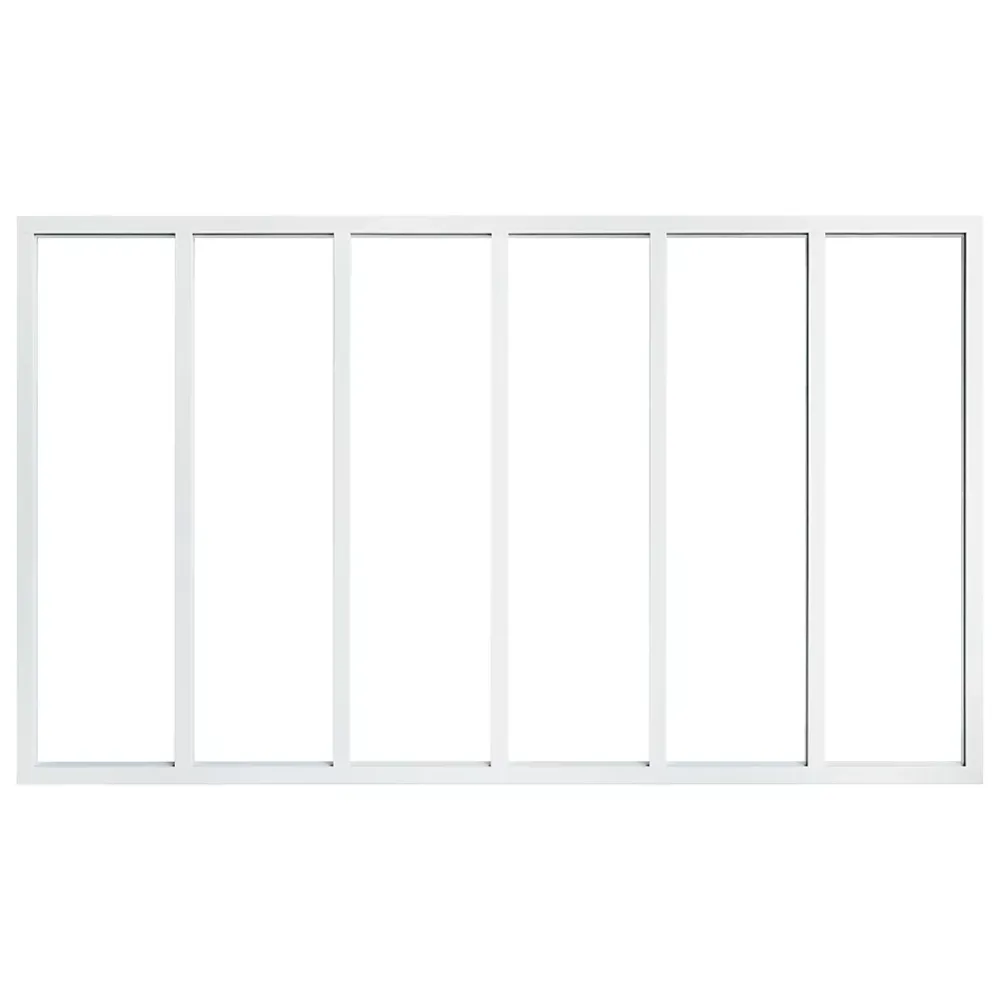 Verrière 6 carreaux transparents, coloris blanc H108 x l.183cm- Verrière