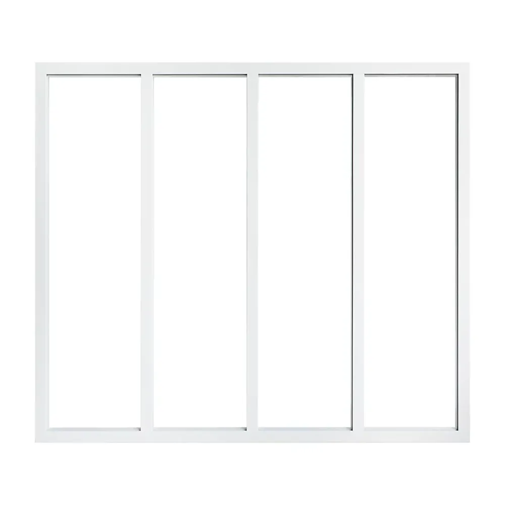 Verrière 4 carreaux transparents, coloris blanc H108 x l.123cm- Verrière