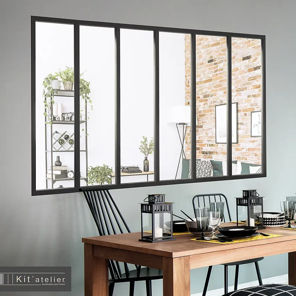 Verrière<Verrière 6 carreaux transparents, coloris noir mat H108 x l.183cm