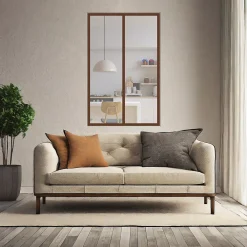 MySystem Verrière 2 grands carreaux - L x H : 69 x 110 cm - Laqué effet rouille granité - vitrages inclus- Verrière