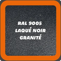 MySystem Verrière 3 grands carreaux - L x H : 102 x 110 cm - Laqué noir 9005 granité - vitrages inclus- Verrière