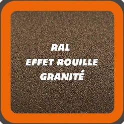 MySystem Verrière 3 grands carreaux - L x H : 102 x 110 cm - Laqué effet rouille granité - vitrages inclus- Verrière