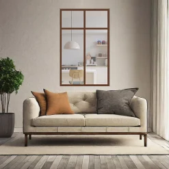 MySystem Verrière 2 sections avec imposte - L x H : 69 x 125 cm - Laqué effet rouille granité - vitrages inclus- Verrière