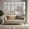 MySystem Verrière 6 sections avec imposte - L x H : 201 x 125 cm - Laqué gris 7016 granité - vitrages inclus- Verrière