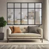 MySystem Verrière 5 sections avec imposte - L x H : 168 x 110 cm - Laqué noir 9005 granité - vitrages inclus- Verrière