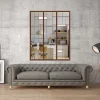 MySystem Verrière<Verrière 3 verres Chicago - L x H : 102 x 125 cm - Laqué effet rouille granité - verre Clair inclus