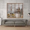 MySystem Verrière<Verrière 4 verres Chicago - L x H : 135 x 125 cm - Laqué effet rouille granité - verre Clair inclus