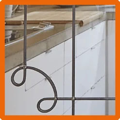 MySystem Verrière 3 verres Curly - L x H : 102 x 125 cm - Laqué noir 9005 granité - verre Clair inclus- Verrière