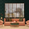 MySystem Verrière<Verrière 5 verres Curly - L x H : 168 x 125 cm - Laqué effet rouille granité - verre Sahara inclus