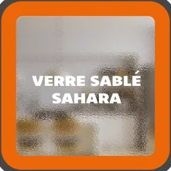 MySystem Verrière 4 verres Curly - L x H : 135 x 125 cm - Laqué blanc 9003 granité - verre Sahara inclus- Verrière