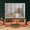 MySystem Verrière 5 verres Curly - L x H : 168 x 125 cm - Laqué blanc 9003 granité - verre Sahara inclus- Verrière