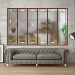 MySystem Verrière<Verrière 6 verres Mackintosh - L x H : 201 x 125 cm - Laqué effet rouille granité - verre Sahara inclus