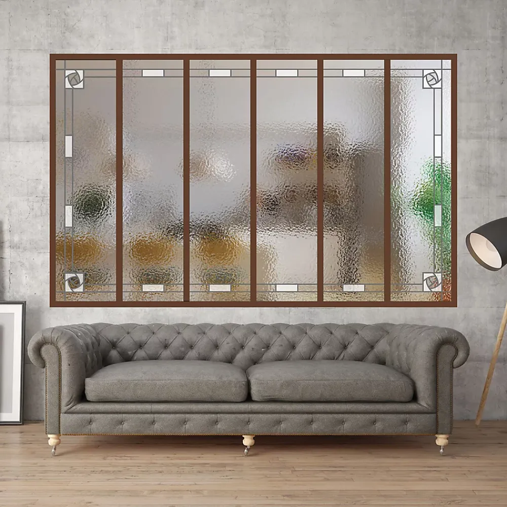 MySystem Verrière<Verrière 6 verres Mackintosh - L x H : 201 x 125 cm - Laqué effet rouille granité - verre Sahara inclus