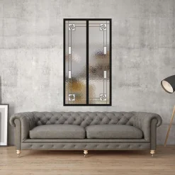 MySystem Verrière<Verrière 2 verres Mackintosh - L x H : 69 x 125 cm - Laqué noir 9005 granité - verre Sahara inclus