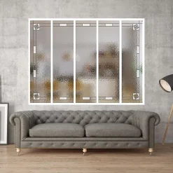 MySystem Verrière<Verrière 5 verres Mackintosh - L x H : 168 x 125 cm - Laqué blanc 9003 granité - verre Sahara inclus