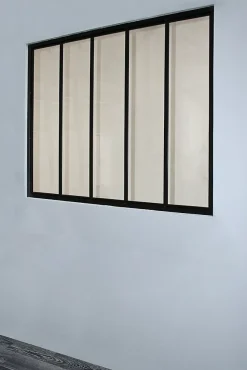 Verrière<Verrière acier noir 5 vitrages opales H.105 x l.135 cm