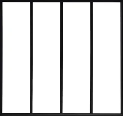 Verrière acier noir 4 vitrages transparents H 105 X L 109 cm- Verrière