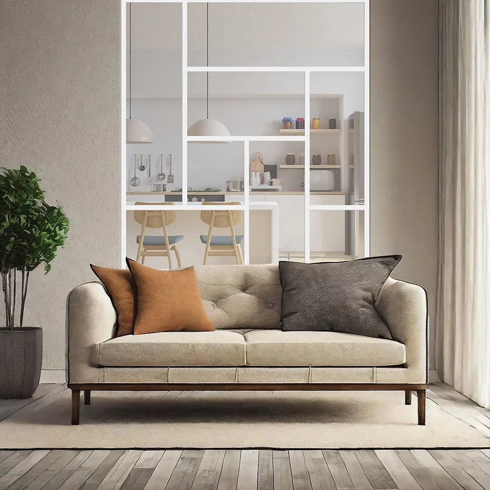 MySystem Verrière<Verrière ArtDéco 8 - L x H : 150 x 170 cm - Laqué blanc 9003 granité - vitrages inclus