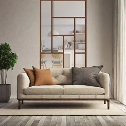MySystem Verrière ArtDéco 8 - L x H : 110 x 170 cm - Laqué effet rouille granité - vitrages inclus- Verrière