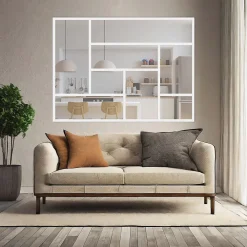 MySystem Verrière<Verrière ArtDéco 8 - L x H : 170 x 125 cm - Laqué blanc 9003 granité - vitrages inclus