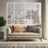 MySystem Verrière ArtDéco 7 - L x H : 190 x 125 cm - Laqué blanc 9003 granité - vitrages inclus- Verrière