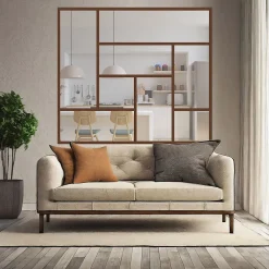 MySystem Verrière<Verrière ArtDéco 8 - L x H : 170 x 150 cm - Laqué effet rouille granité - vitrages inclus