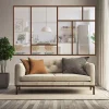 MySystem Verrière<Verrière ArtDéco 7 - L x H : 210 x 150 cm - Laqué effet rouille granité - vitrages inclus
