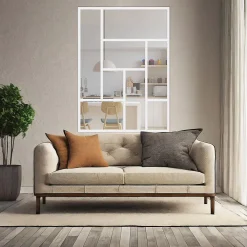 MySystem Verrière ArtDéco 8 - L x H : 110 x 150 cm - Laqué blanc 9003 granité - vitrages inclus- Verrière