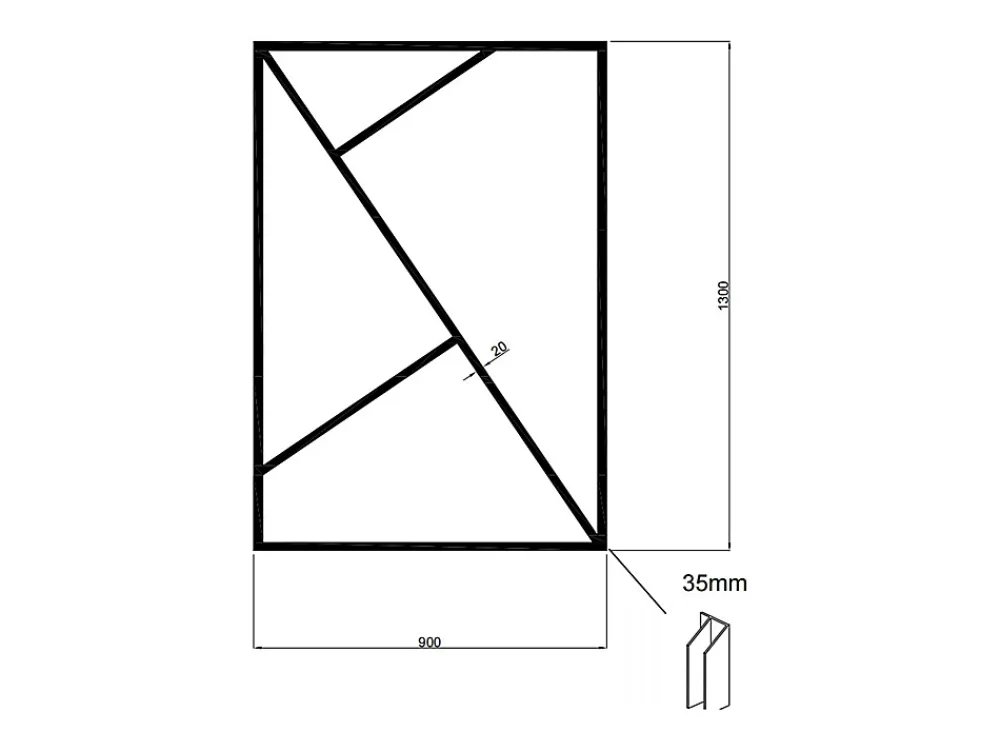 Vente-unique Verrière asymétrique en aluminium thermolaqué - L90 x H130 - FAZENDA- Verrière