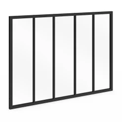 IDMarket Verrière<Verrière atelier 5 vitrages L. 150 x H.108 cm en métal noir et verre trempé