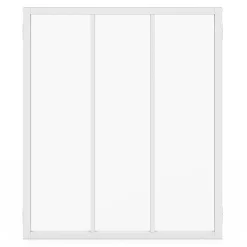 IDMarket Verrière<Verrière atelier 3 vitrages L. 93 x H. 108 cm en métal blanc et verre trempé