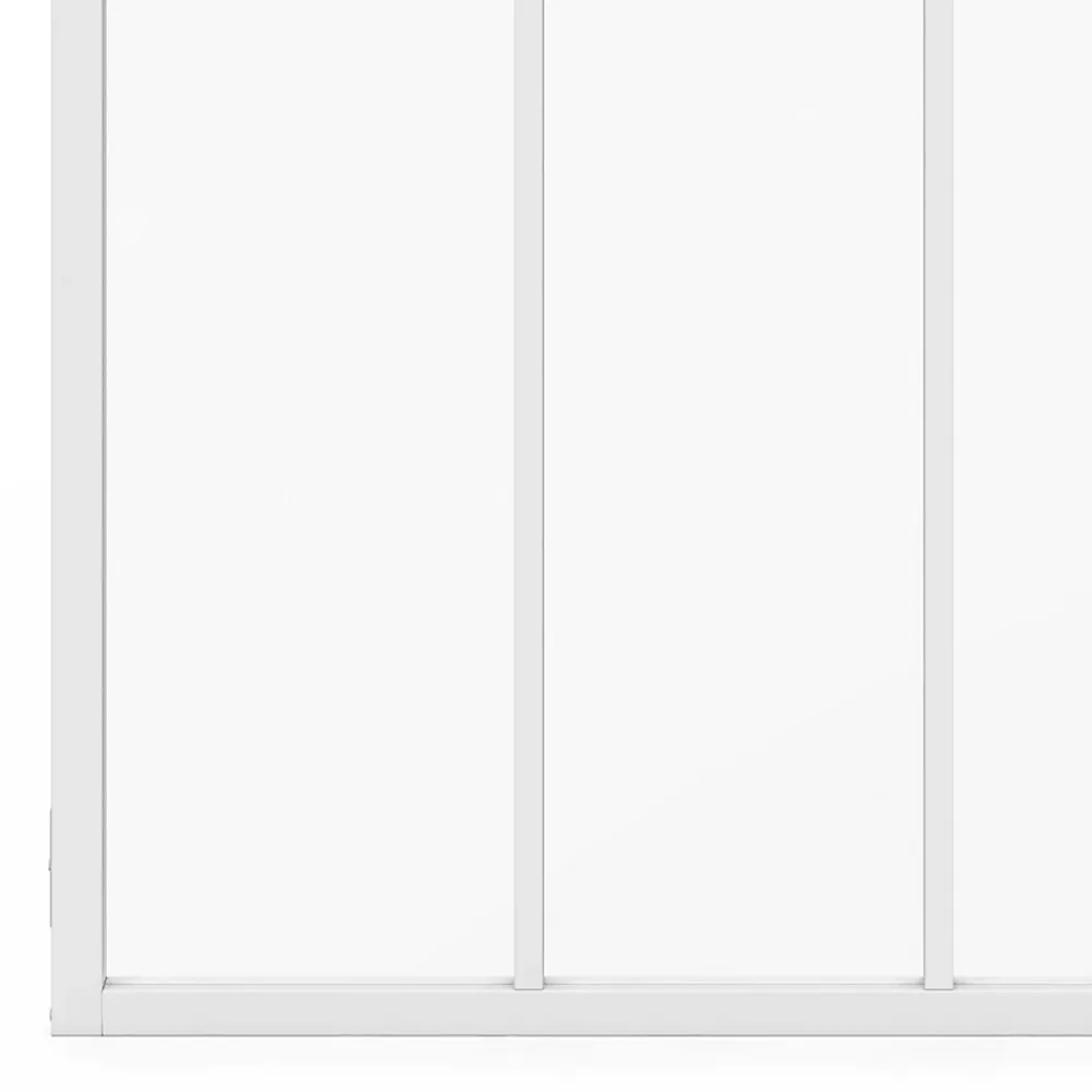 IDMarket Verrière<Verrière atelier 3 vitrages L. 93 x H. 108 cm en métal blanc et verre trempé