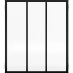 IDMarket Verrière<Verrière atelier 3 vitrages L. 93 x H. 108 cm en métal noir et verre trempé