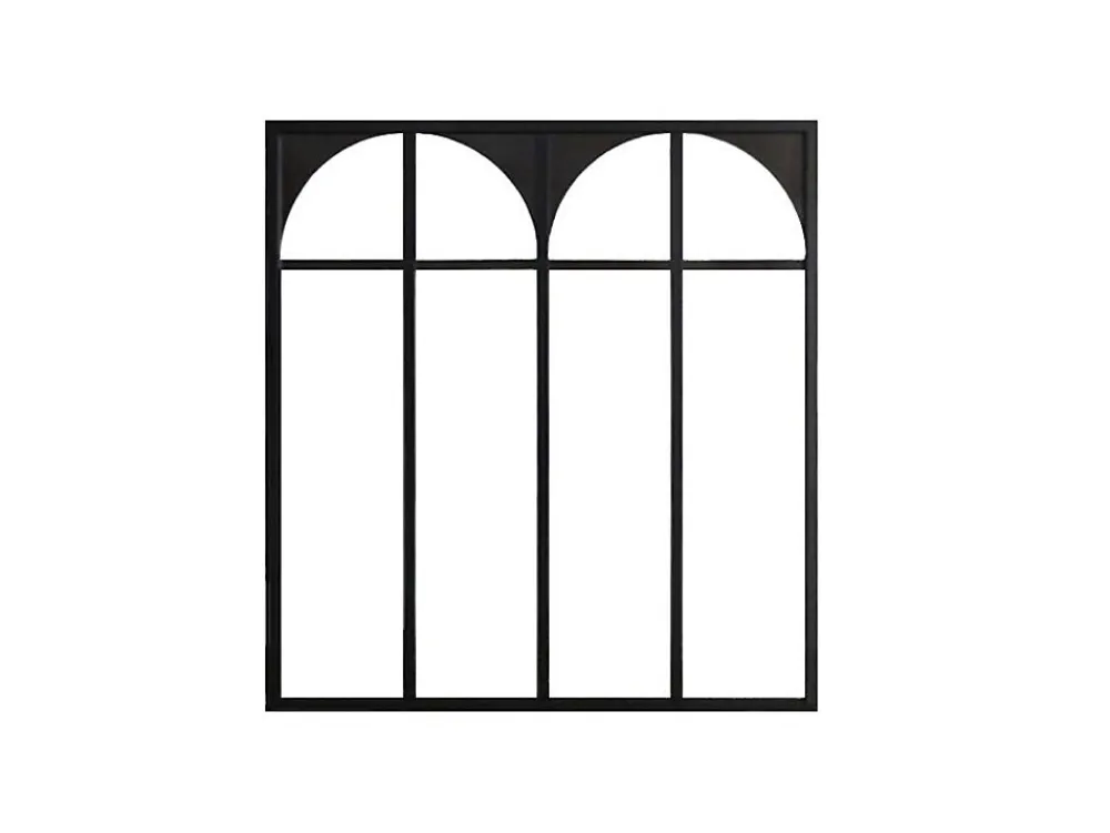 Vente-unique Verrière atelier art déco en aluminium thermolaqué 120x105 cm - Noir - ARCADEA- Verrière