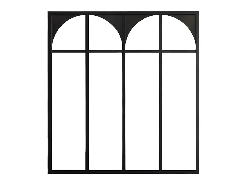 Vente-unique Verrière atelier art déco en aluminium thermolaqué 120x130 cm - Noir - ARCADEA- Verrière