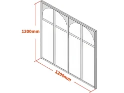 Vente-unique Verrière atelier art déco en aluminium thermolaqué 120x130 cm - Noir - ARCADEA- Verrière