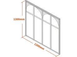 Vente-unique Verrière atelier art déco en aluminium thermolaqué 120x130 cm - Noir - ARCADEA- Verrière