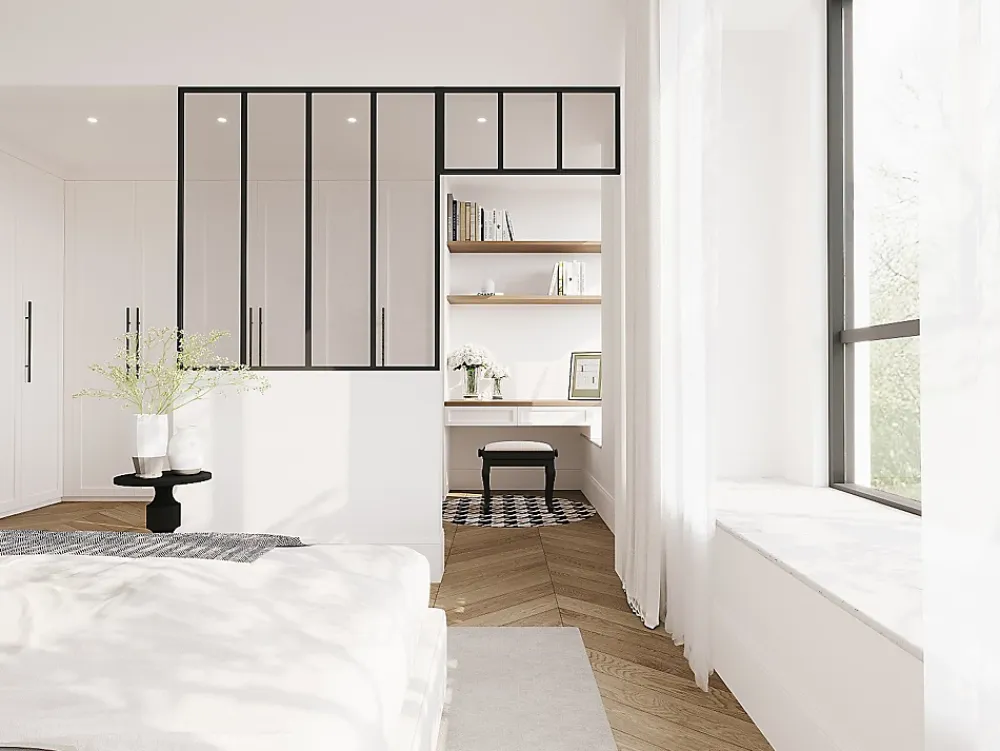 Vente-unique Verrière<Verrière atelier avec imposte en aluminium thermolaqué - L120 x H130 + L83 x H40 cm - Noir - BAYVIEW