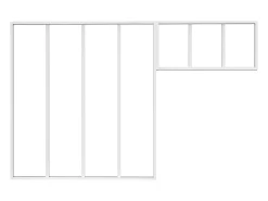 Vente-unique Verrière atelier avec imposte en aluminium thermolaqué - L120 x H130 + L83 x H40 cm - Blanc - BAYVIEW- Verrière