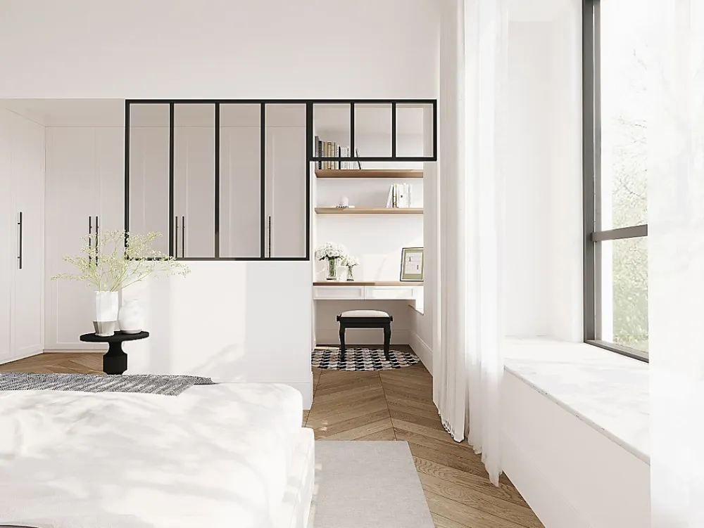 Vente-unique Verrière<Verrière atelier avec imposte en aluminium thermolaqué - L120 x H105 + L83 x H40 cm - Noir - BAYVIEW