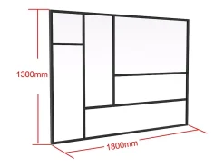 Vente-unique Verrière atelier design en aluminium thermolaqué 180x130 cm - Noir - ARTENA- Verrière