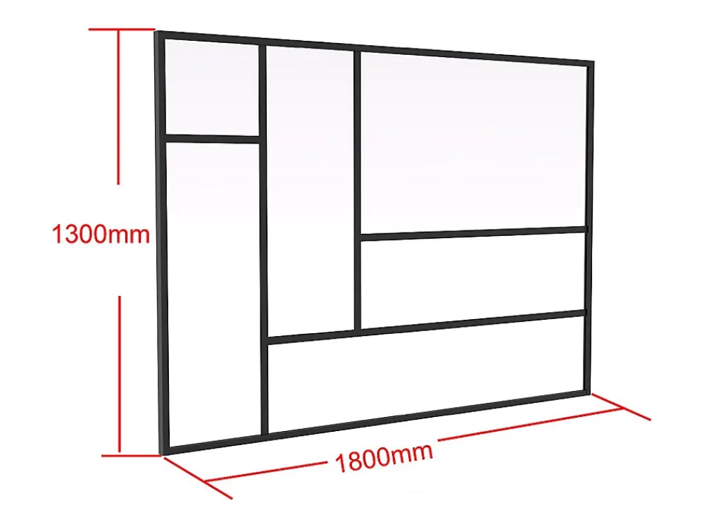Vente-unique Verrière atelier design en aluminium thermolaqué 180x130 cm - Noir - ARTENA- Verrière