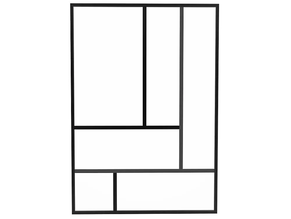 Vente-unique Verrière<Verrière atelier design en aluminium thermolaqué 150x105 cm - Noir - ARTENA