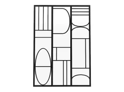 Vente-unique Verrière<Verrière atelier en aluminium thermolaqué style art déco - 90x130 cm - Noir - COUBARTA