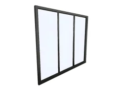 Vente-unique Verrière atelier en aluminium thermolaqué - 90x130 cm - Noir - BAYVIEW- Verrière